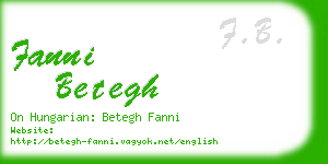 fanni betegh business card